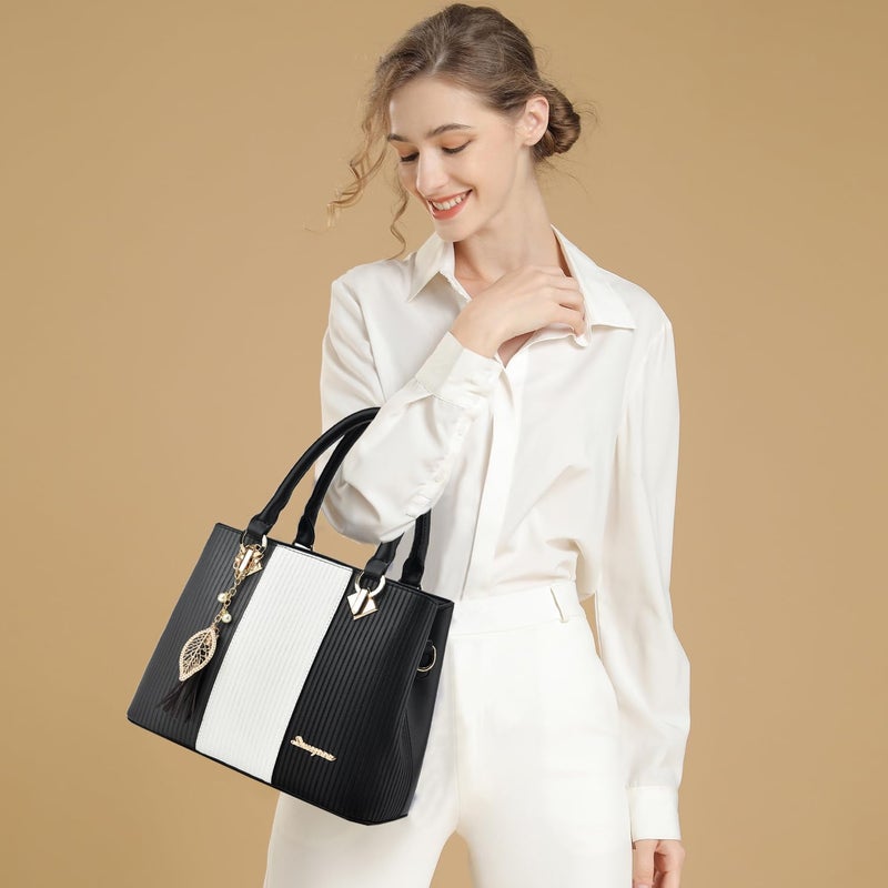 SiMYEER Purses and Handbags for Women Leather Tote Shoulder Bag Medium Satchel Purse Top Handle Bags for Ladies - Image 3